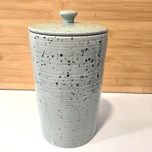 Light Green Speckled Ceramic Jar -‎ Like New